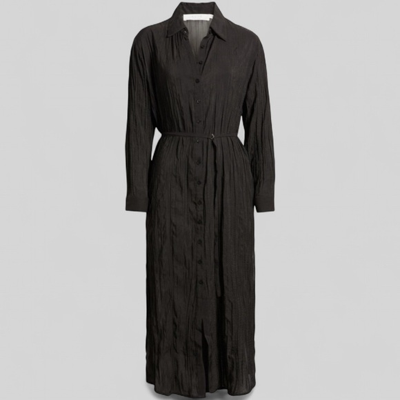 ASTR the Label Belted Long Sleeve Midi Shirtdress-Black size Small-NWT - Picture 4 of 12